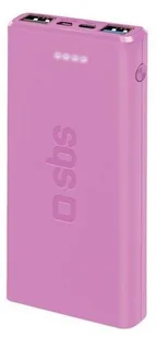 SBS 10000 mAh 10W 1xUSB-C 2xUSB rózowy - Powerbanki - miniaturka - grafika 2