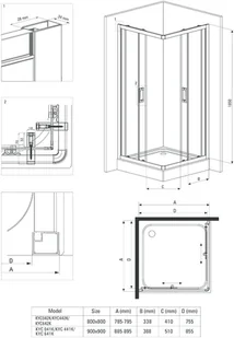 Deante Funkia 90 cm półokrągła kabina DEA-3505-0 - Kabiny prysznicowe - miniaturka - grafika 3