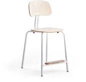 Meble do szkół i przedszkoli - AJ Produkty Krzesło szkolne YNGVE, 4 nogi, biały, brzoza, 610 mm - miniaturka - grafika 1