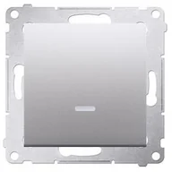 Wyłączniki światła i elektryczne - Kontakt Kontakt_Simon Przycisk pojedynczy zwierny z podświetleniem LED bez piktogramu (moduł) 16AX. 250V. zaciski śrubowe srebrny mat DP1AL.01/43 - miniaturka - grafika 1