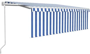 VidaXL Lumarko Automatyczna markiza z zasłoną, 4,5x3 m, niebiesko-biała 3069326 VidaXL - Markizy - miniaturka - grafika 4