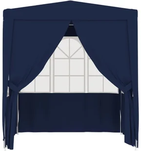 vidaXL Namiot imprezowy ze ściankami, 2x2 m, niebieski, 90 g/m - Pawilony ogrodowe - miniaturka - grafika 5