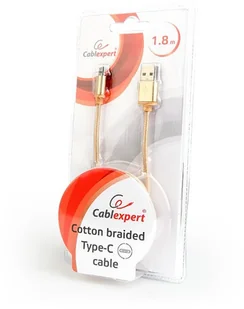 Gembird Kabel USB Typ-C oplot tekstylny/1.8m/złoty (CCB-MUSB2B-AMCM-6-G) - Kable USB - miniaturka - grafika 6