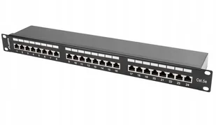 LANBERG Patch Panel 24 Port 1U Kat.5E czarny ekranowany SPL1OKEP0100 - Pozostałe akcesoria sieciowe - miniaturka - grafika 2