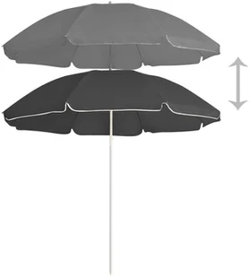 vidaXL Parasol ogrodowy na stalowym słupku, antracytowy, 180 cm 315542 - Parasole ogrodowe - miniaturka - grafika 3