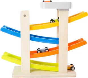 Small Foot Drewniana zjeżdżalnia z parkingiem 10602 Small Foot 725651 - Zabawki interaktywne dla dzieci - miniaturka - grafika 6