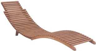vidaXL Składany leżak, 175 x 50 x 55 cm, lite drewno tekowe - Leżaki ogrodowe - miniaturka - grafika 2