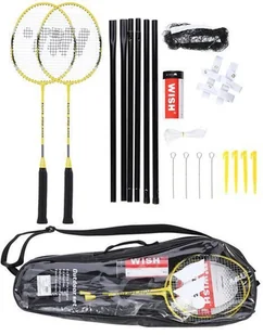 Wish ALUMTEC 4466 ŻÓŁTY ZESTAW DO BADMINTONA 2 SZT + LOTKI 3 SZT+SIATKA+LINIE - Badminton - miniaturka - grafika 11