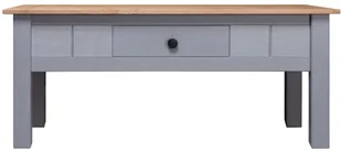 vidaXL Stolik kawowy, szary, 100x60x45 cm, lita sosna, seria Panama - Ławy i stoliki kawowe - miniaturka - grafika 2
