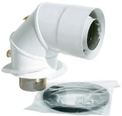 Piece i kotły grzewcze - Termet Adapter kolanowy Spiroflex 60/100 mm biały do kotłów kondensacyjnych - miniaturka - grafika 1