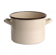 Garnki - Emalia Silesia Rybnik GARNEK PROSTY 4,4L ŚR.20CM WYS.15CM KREM NAKRAPIANY - miniaturka - grafika 1
