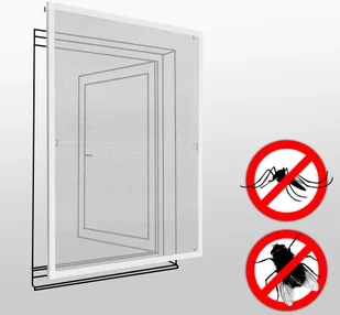 tectake Moskitiera okienna ramkowa - biały, 100 x 120 cm 401205 - Moskitiery - miniaturka - grafika 2