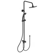 Zestawy prysznicowe - Ideal Standard IdealRain Zestaw prysznicowy ścienny z deszczownicą czarny mat BC747XG - miniaturka - grafika 1