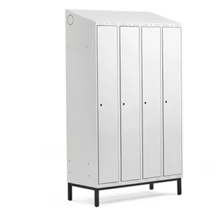 AJ Produkty Szafa ubraniowa ze skośnym daszkiem, na nóżkach - Szafki BHP AJ Produkty Szafa ubraniowa ze skośnym daszkiem, na nóżkach - Szafki BHP - miniaturka - grafika 6