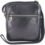 Torby męskie - Barberini's Męska torba CASUAL z regulowanym paskiem - Czarna 865-1 - miniaturka - grafika 1