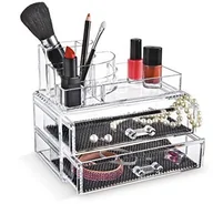 Kosmetyczki, organizery i kuferki - Direct Retail Products Duży organizer na kosmetyki do makijażu z przezroczystego szkła akrylowego, z szufladkami 911530 - miniaturka - grafika 1