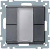 Wyłączniki światła i elektryczne - Merten 627614 przycisk 2-krotne Plus, antracyt, system M - miniaturka - grafika 1