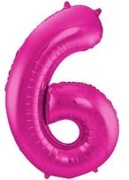Folat Balon foliowy, cyfra 6, różowy, 86 cm - Balony i akcesoria - miniaturka - grafika 3