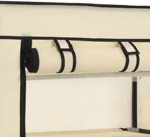 vidaXL Szafka na buty z osłoną, kremowa, 58x28x106 cm, tkanina - Szafki na buty - miniaturka - grafika 6