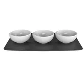 Miski i półmiski - Villeroy & Boch amp;Boch amp;Boch - Zestaw 3 miseczek do dipów z podstawką NewMoon VIL1573 - miniaturka - grafika 1