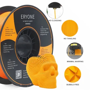ERYONE ERYONE PLA Filament for 3D Printer 1.75mm Tolerance 0.03mm 1kg (2.2LBS)/Spool - Orange 795736EUDF - Filamenty i akcesoria do drukarek 3D - miniaturka - grafika 4