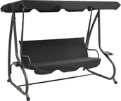 Huśtawki - vidaXL Huśtawka ogrodowa z baldachimem antracytowa 313339 - miniaturka - grafika 1