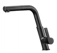 Baterie kuchenne - Deante Silia Bateria kuchenna z wyciąganą wylewką czarna BQSN73M - miniaturka - grafika 1