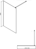 Ścianki i drzwi prysznicowe - Cersanit Cersanit Mille Kabina prysznicowa Walk-in 120x200 cm profile chrom szkło transpartentne CleanPro S161-002 - miniaturka - grafika 1