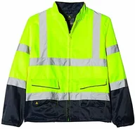Odzież robocza - Deltaplus Deltaplus PHVE2JMXG Panostyle wysoce widoczna kurtka robocza z poliestru/bawełny, neonowy żółty-granatowy, rozmiar XL PHVE2JMXG - miniaturka - grafika 1