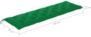 vidaXL Ławka ogrodowa z zieloną poduszką, 175 cm, lite drewno tekowe 3062804 - Ławki ogrodowe - miniaturka - grafika 11