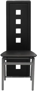 vidaXL Krzesła do jadalni ze sztucznej skóry, czarne 4 szt. - Krzesła - miniaturka - grafika 2