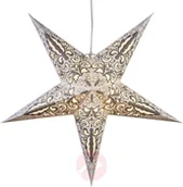Ozdoby bożonarodzeniowe - Best Season Papierowa gwiazda Blaze 5-ramienna, wzór, biała - miniaturka - grafika 1