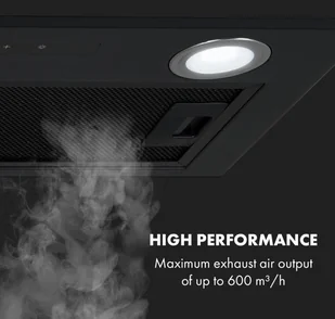 Klarstein Paolo 52,5 Czarny (CGCH5-Paolo-52BL( - Okapy kuchenne - miniaturka - grafika 5