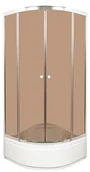 Kabiny prysznicowe - Novoterm KAJA 90x90 brązowe - miniaturka - grafika 1