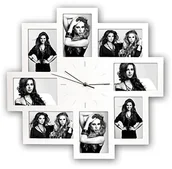 Ramki na zdjęcia - Unbekannt Trieste zegar z 8 ramkami na zdjęcia, wymiary ramek 10 × 15 cm, z tworzywa sztucznego, do zawieszenia PC008W - miniaturka - grafika 1