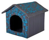 Legowiska dla psów - Hobbydog Buda dla Psa Niebieskie kwiaty R2 o wymiarach 44 cm x 38 cm x 45 cm R2 BUDNKW6 - miniaturka - grafika 1