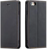 Etui i futerały do telefonów - QLTYPRI QLTYPRI Etui QLTYPRI do iPhonea 7 Plus 8 Plus cienkie skórzane etui Premium z podstawką na karty Klapki Pokrywa kompatybilna z iPhone 7 Plus 8 Plus czarny 850605 - miniaturka - grafika 1