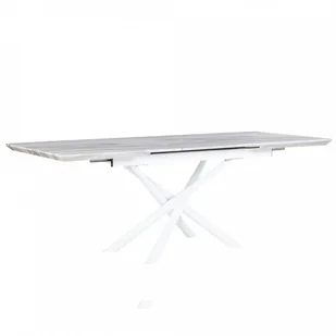 Beliani Stół do jadalni rozkładany 160/200 x 90 cm efekt marmuru z białym MOIR - Ławy i stoliki kawowe - miniaturka - grafika 2