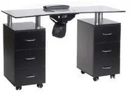 Stoliki do manicure - Stolik do manicure +pochłaniacz BD-3425-1+P Czarny - miniaturka - grafika 1