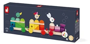 Janod Pociąg z klockami i zwierzątkami do ciągnięcia J08202 - Pociągi dla dzieci - miniaturka - grafika 13