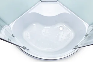 Novoterm Kabina półokrągła z hydromasażem 90x90 Karolina WH z brodzikiem KAROLINA90_WH - Kabiny prysznicowe - miniaturka - grafika 4