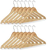 Wieszaki i stojaki - Relaxdays wieszak drewniany zestaw, do spodni, wieszak na ubrania, hak obrotowy, HB: 22,5 x 44,5 cm, naturalny, różne zestawy 10021850_312 - miniaturka - grafika 1
