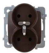 Gniazdka elektryczne - Ospel elektro Gniazdo Podwójne 2x2P+Z z uziemieniem - Karo GP-2SRZ/M/40 - miniaturka - grafika 1