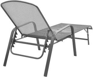 vidaXL Zestaw 2 regulowanych leżaków i stolika, metalowa siatka - Leżaki ogrodowe - miniaturka - grafika 5