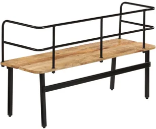vidaXL Ławka, 120x40x70 cm, lite drewno mango vidaXL - Ławki do przedpokoju - miniaturka - grafika 4