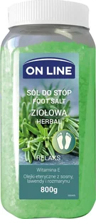 On Line Relaks 800 g Sól do stóp ziołowa On Line - Kosmetyki do kąpieli - miniaturka - grafika 2