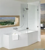 Parawany nawannowe - Riho Scandic NXT X500 parawan nawannowy prawy czarny 111x150cm GX00612B2 - miniaturka - grafika 1