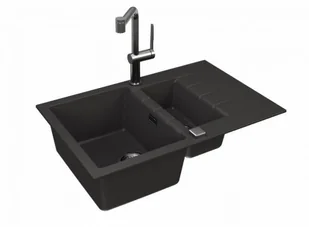 Alveus Cadit 70 Zlewozmywak granitowy półtorakomorowy 79x50 cm czarny 1131361 - Zlewozmywaki Alveus Cadit 70 Zlewozmywak granitowy półtorakomorowy 79x50 cm czarny 1131361 - Zlewozmywaki - miniaturka - grafika 1