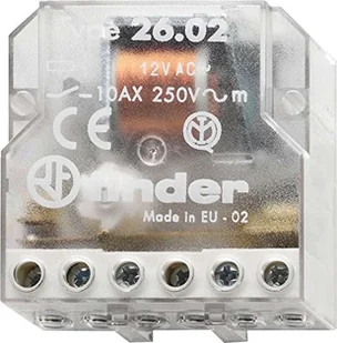 Finder Przekaźnik impulsowy 2NO 10A 12V AC 26.02.8.012.0000 - Sterowniki i przekaźniki - miniaturka - grafika 2