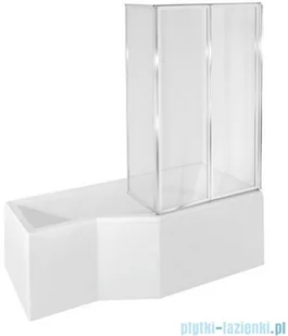 Besco Integra 170x75cm Wanna asymetryczna Prawa + parawan 3-skrzydłowy (#WAI-170-PP3) - Wanny - miniaturka - grafika 2